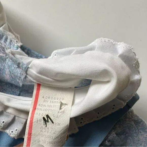 Vintage Peter Pan Collar Dress with Apron Duck Rabbit Cat Floral Print Size 18M - Picture 8 of 10